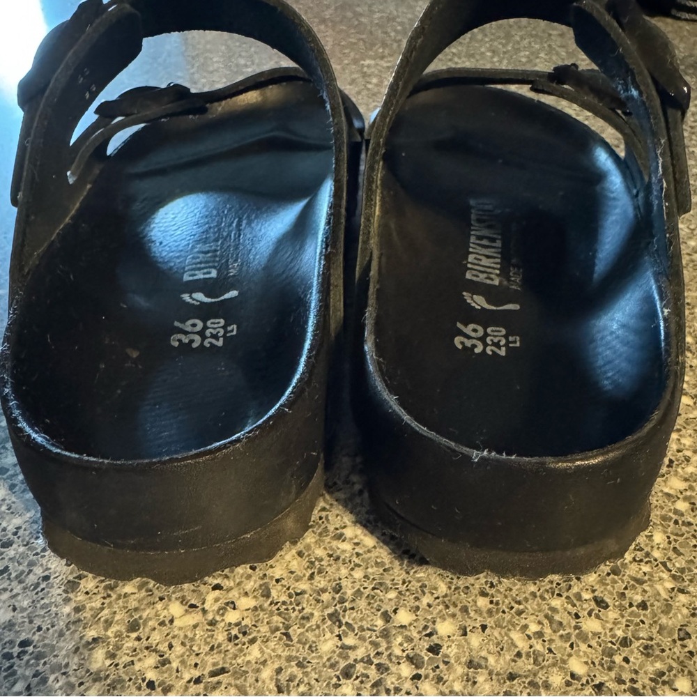 Birkenstock Arizona All Leather Black Sz 36 - Picture 3 of 5